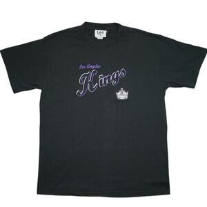 Vintage Los Angeles Kings NHL Tee – Lee Sport – Black Crown Logo – Size L –